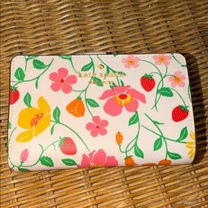 Kate Spade Lucy GardenFloral & Strawberries Wallet - Pink, Green, Yellow, Orange